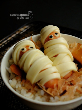ハロウィン朝食☆ミイラ男のねこまんま!